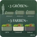 GRUNA - Hochbeet Metall 200x60x75 cm I 6 in 1 Modular Hochbeete-Kit I 100% Rostfrei I Formstabil Dank Verstrebung I Hochbeete für Garten I Hochbeet Grün (200x60x75) - Thumbnail 6
