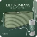 GRUNA - Hochbeet Metall 200x60x75 cm I 6 in 1 Modular Hochbeete-Kit I 100% Rostfrei I Formstabil Dank Verstrebung I Hochbeete für Garten I Hochbeet Grün (200x60x75) - Thumbnail 2
