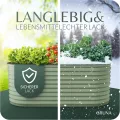 GRUNA - Hochbeet Metall 200x60x75 cm I 6 in 1 Modular Hochbeete-Kit I 100% Rostfrei I Formstabil Dank Verstrebung I Hochbeete für Garten I Hochbeet Grün (200x60x75) - Thumbnail 3