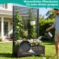 Pflanzkasten aus Metall für den Außenbereich mit Spalier, Hochbeet aus Metall mit Rad, freistehender Sichtschutz-Pflanzkasten für Blumen, Gemüse im Garten, auf der Terrasse, auf dem Balkon - Thumbnail 3