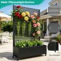 Pflanzkasten aus Metall für den Außenbereich mit Spalier, Hochbeet aus Metall mit Rad, freistehender Sichtschutz-Pflanzkasten für Blumen, Gemüse im Garten, auf der Terrasse, auf dem Balkon - Thumbnail 4