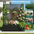 Pflanzkasten aus Metall für den Außenbereich mit Spalier, Hochbeet aus Metall mit Rad, freistehender Sichtschutz-Pflanzkasten für Blumen, Gemüse im Garten, auf der Terrasse, auf dem Balkon - Thumbnail 5