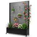 Pflanzkasten aus Metall für den Außenbereich mit Spalier, Hochbeet aus Metall mit Rad, freistehender Sichtschutz-Pflanzkasten für Blumen, Gemüse im Garten, auf der Terrasse, auf dem Balkon - Thumbnail 1