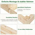 COSTWAY Hochbeet mit Rankgitter, Blumenkasten mit Spalier, Pflanzkasten aus Tannenholz, Gartenspalier mit Rankkasten, Blumenkübel für Kletterpflanze Balkon Garten Terrasse, Natur, 223x64x134 cm - Thumbnail 6