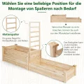 COSTWAY Hochbeet mit Rankgitter, Blumenkasten mit Spalier, Pflanzkasten aus Tannenholz, Gartenspalier mit Rankkasten, Blumenkübel für Kletterpflanze Balkon Garten Terrasse, Natur, 223x64x134 cm - Thumbnail 2