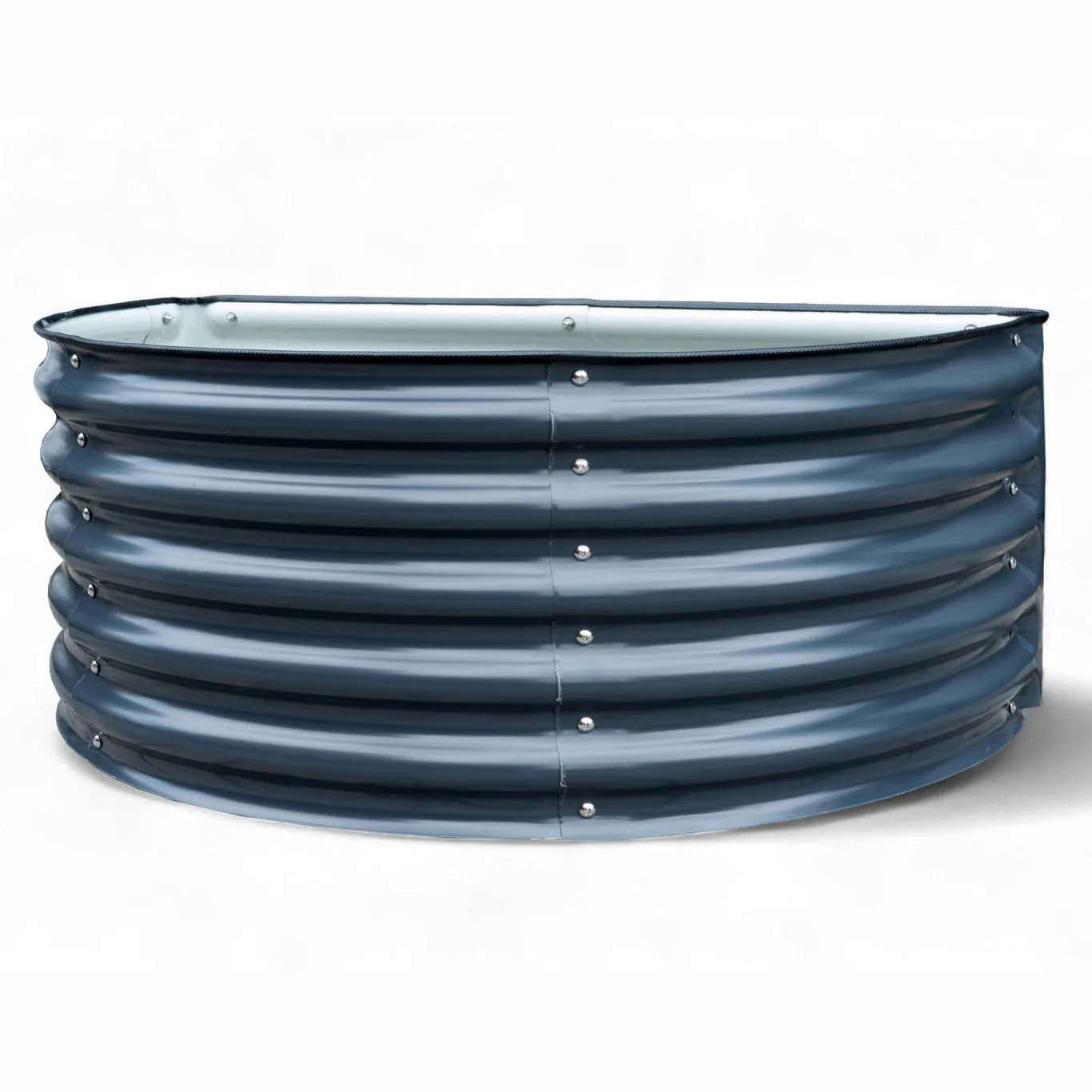Hochbeet Garten Balkon optionaler Gewächshausaufsatz | stahlverzinktes & pulverbeschichtetes 0,6mm Metall anthrazit - Edelstahlschrauben (240L Hochbeet halbrund) - Bild 1