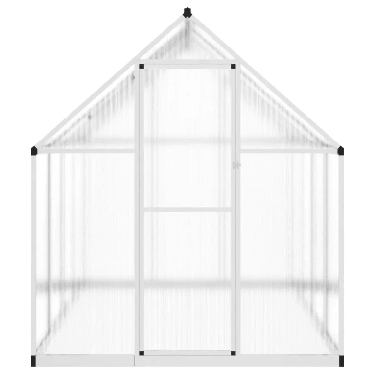 IKAYAA Gewächshaus Aluminium mit Fundament Gewächshaus für den Garten Gartenhaus Winterfest Tomatenhaus Frühbeet und Pflanzenhaus-Silber-224 x 169 x 195 cm – Bild 3