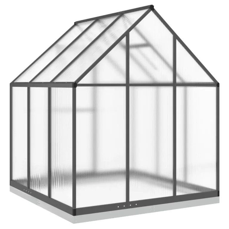 IKAYAA Gewächshaus Aluminium mit Fundament Gewächshaus für den Garten Gartenhaus Winterfest Tomatenhaus Frühbeet und Pflanzenhaus-Anthrazit-169 x 169 x 202 cm – Bild 5