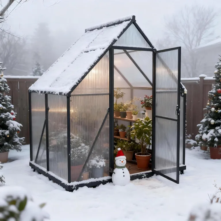 Aufun Premium Gewächshaus Aluminium, 2.25m² Gartengewächshäuser mit 6 cm Fundament und 4 mm PC Platte Treibhaus Tomatenhaus Gartenhaus UV beständig Wetterfest für den Garten, 125x180x195 cm – Bild 7