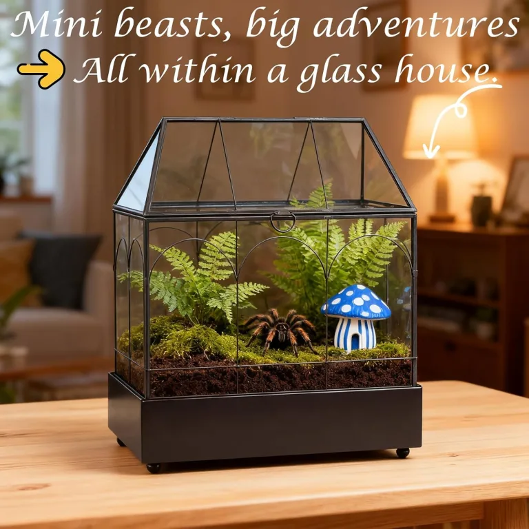 Mini Gewächshaus Fensterbank Glas mit Auffangschale 24,2 x 14,7 x 29 cm Pflanzenterrarium Klein Flaschengarten DIY (Keine Pflanzen enthalten) Deko für Sukkulenten, Kakteen – Bild 6