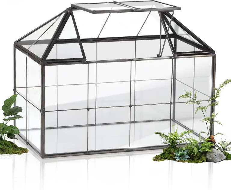 Mini Gewächshaus Fensterbank Glas 23,3 x 13,6 x 18cm Pflanzen Terrarium Klein Flaschengarten DIY (Keine Pflanzen enthalten) für Sukkulenten, Kakteen – Bild 1