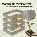 TRUTZHOLM Hochbeet aus Holz 120x80x80 cm Palettenrahmen 4-teilig stapelbar steckbar faltbar Pflanzbeet Beeteinfassung Holzrahmen Aufsatzrahmen für Europalette Garten Balkon Terrasse in Grau - Thumbnail 4