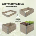 TRUTZHOLM Hochbeet aus Holz 120x80x80 cm Palettenrahmen 4-teilig stapelbar steckbar faltbar Pflanzbeet Beeteinfassung Holzrahmen Aufsatzrahmen für Europalette Garten Balkon Terrasse in Grau - Thumbnail 5