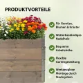 TRUTZHOLM Hochbeet aus Holz 120x80x80 cm Palettenrahmen 4-teilig stapelbar steckbar faltbar Pflanzbeet Beeteinfassung Holzrahmen Aufsatzrahmen für Europalette Garten Balkon Terrasse in Grau - Thumbnail 6