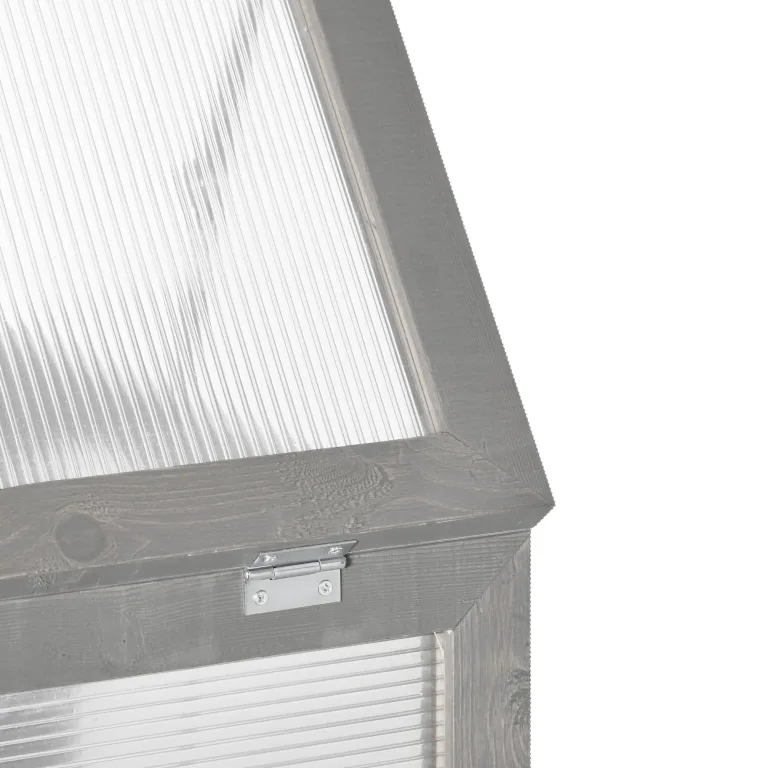 Outsunny 3 Stufen Gewächshaus Treibhaus Frühbeet mit Zwei Türen Frühbeetkasten aus Polycarbonat und Holz wetterfest Belastbar bis 15 kg(je Einlegeboden) 58 x 44 x 78 cm Dunkelgrau – Bild 8