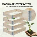 TRUTZHOLM Hochbeet aus Holz 120x80x80 cm Palettenrahmen 4-teilig stapelbar steckbar faltbar Pflanzbeet Beeteinfassung Holzrahmen Aufsatzrahmen für Europalette Garten Balkon Terrasse in Natur - Thumbnail 4