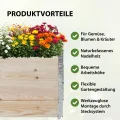 TRUTZHOLM Hochbeet aus Holz 120x80x80 cm Palettenrahmen 4-teilig stapelbar steckbar faltbar Pflanzbeet Beeteinfassung Holzrahmen Aufsatzrahmen für Europalette Garten Balkon Terrasse in Natur - Thumbnail 6