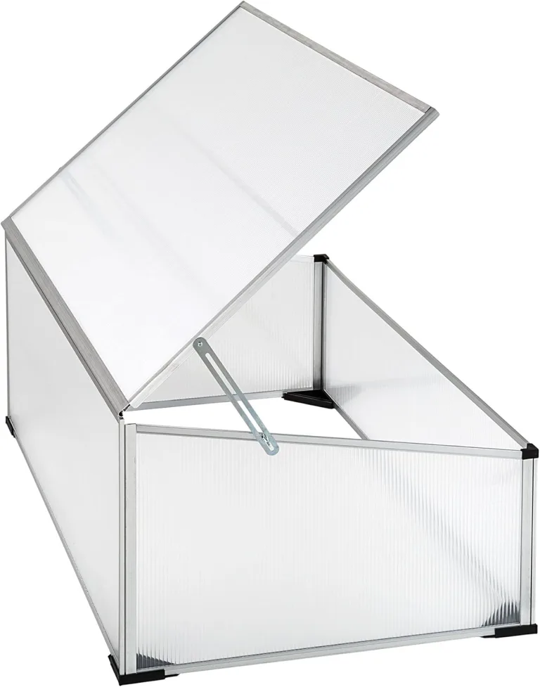 tectake® Frühbeet, Frühbeetaufsatz, Frühbeetkasten, Anzuchtkasten für Hochbeet, Blumenkasten, Anzucht Gewächshaus, Hochbeet Abdeckung, Pflanzkasten Minigewächshaus - 102 x 61 x 41/31 cm – Bild 3