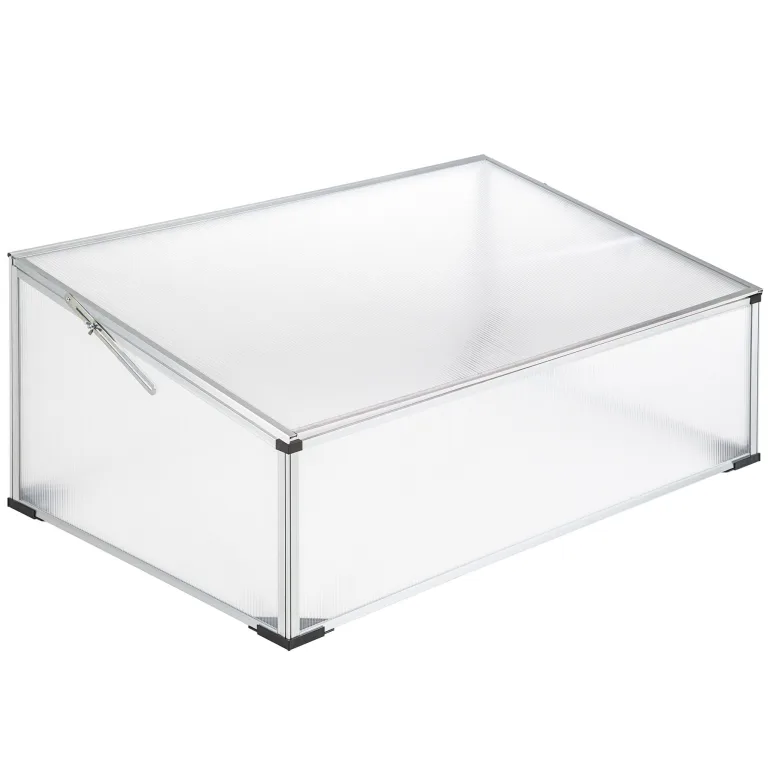 tectake® Frühbeet, Frühbeetaufsatz, Frühbeetkasten, Anzuchtkasten für Hochbeet, Blumenkasten, Anzucht Gewächshaus, Hochbeet Abdeckung, Pflanzkasten Minigewächshaus - 102 x 102 x 41 / 31 cm – Bild 7