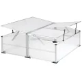 tectake® Frühbeet, Frühbeetaufsatz, Frühbeetkasten, Anzuchtkasten für Hochbeet, Blumenkasten, Anzucht Gewächshaus, Hochbeet Abdeckung, Pflanzkasten Minigewächshaus - 102 x 102 x 41 / 31 cm - Thumbnail 2