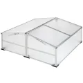 tectake® Frühbeet, Frühbeetaufsatz, Frühbeetkasten, Anzuchtkasten für Hochbeet, Blumenkasten, Anzucht Gewächshaus, Hochbeet Abdeckung, Pflanzkasten Minigewächshaus - 102 x 102 x 41 / 31 cm - Thumbnail 8