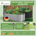 TTL GARDEN 160x80x45cm Spirit M Metall Hochbeet Silber - Stahl rostfrei verzinkt Wellblech ovale Form sehr groß stabil & wetterfest Garten Beet für Gemüse Kräuter Blumen Gartenbeet Gemüsebeet - Thumbnail 8