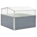 Gewächshaus with Verzinktem Stahl, PC Material, Abnehmbares Dach, Blumenkasten Balkon, Blumentopf Grau, Pflanzkasten Outdoor, 100x100x85 cm - Thumbnail 8