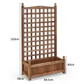 COSTWAY Blumenkasten mit Rankgitter, Pflanzkasten Holz für Kletterpflanzen, Pflanzkübel mit Sichtschutz, Hochbeet mit Spalier & Drainagelöchern, für Garten Hof Balkon, 64,5 x 28 x 120 cm, Braun - Thumbnail 5