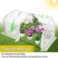 Kleines Gewächshaus Glasfaser 180x90x90cm Mini Gewächshaus Mit 2 Rollladen Insektensicher Atmungsaktiv Tomatengewächshaus,für Garten Balkon (Weiß) - Thumbnail 6