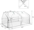 Kleines Gewächshaus Glasfaser 180x90x90cm Mini Gewächshaus Mit 2 Rollladen Insektensicher Atmungsaktiv Tomatengewächshaus,für Garten Balkon (Weiß) - Thumbnail 2
