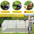 Kleines Gewächshaus Glasfaser 180x90x90cm Mini Gewächshaus Mit 2 Rollladen Insektensicher Atmungsaktiv Tomatengewächshaus,für Garten Balkon (Weiß) - Thumbnail 3