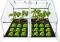 Kleines Gewächshaus Glasfaser 180x90x90cm Mini Gewächshaus Mit 2 Rollladen Insektensicher Atmungsaktiv Tomatengewächshaus,für Garten Balkon (Weiß) - Thumbnail 1