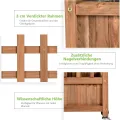 COSTWAY Blumenkasten mit Rankgitter, Pflanzkasten Holz auf Rollen, für Kletterpflanzen, Hochbeet mit Spalier, Gartenspalier mit Drainagelöchern, für Garten Hof Balkon, 64 x 28 x 127 cm, Braun - Thumbnail 4