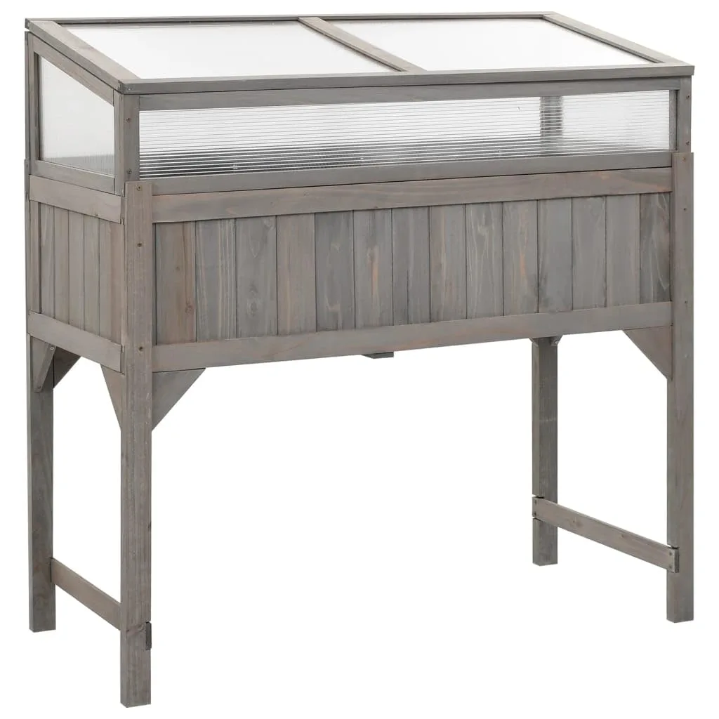 Hochbeet with Gewächshaus, Massivholz Tanne, Durable and Weather-Resistant, Hochbeet Balkon, Hochbeete für Garten, Hofgarten Hochbeete, Pflanzkasten Balkon, 110x54x120 cm