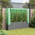 Hochbeet with Gewächshaus-Aufsatz, Polypropylen Material, Rattan Optik, Hochbeet mit Abdeckung, Hochbeete mit Dach, Balkon Pflanzkasten, 160x40x153 cm - Thumbnail 3