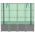 Hochbeet with Gewächshaus-Aufsatz, Polypropylen Material, Rattan Optik, Hochbeet mit Abdeckung, Hochbeete mit Dach, Balkon Pflanzkasten, 160x40x153 cm - Thumbnail 4