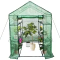 Gewächshaus 143x215x195Cm, Tomatengewächshaus Foliengewächshaus, Tomaten Gewächshaus Balkon Greenhouse Tomatenhaus Mit Rahmen Aus Verzinktem Stahl & Pe Gitterfolie, Treibhaus Für Garten Aufzucht, Grün - Thumbnail 7