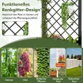 COSTWAY Blumenkasten mit Rankgitter, Pflanzkasten für Kletterpflanzen, Hochbeet mit Spalier, Blumenkübel für Garten Balkon Sichtschutz, Gartenspalier Metall, 63x31x112 cm, Schwarz - Thumbnail 4