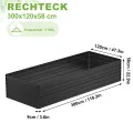 LZQ Hochbeet Metall,2160L Pflanzkasten Hochbeete für Garten,Rostfreies Stahlblech Kräuterbeet, Verzinktes Gemüsebeet Pflanzenbeet zum Anbau von Gemüse, Blumen, 300x120x58 cm Rechteckigl,Schwarz XL - Thumbnail 3