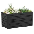 LZQ Hochbeet Metall,2160L Pflanzkasten Hochbeete für Garten,Rostfreies Stahlblech Kräuterbeet, Verzinktes Gemüsebeet Pflanzenbeet zum Anbau von Gemüse, Blumen, 300x120x58 cm Rechteckigl,Schwarz XL - Thumbnail 10