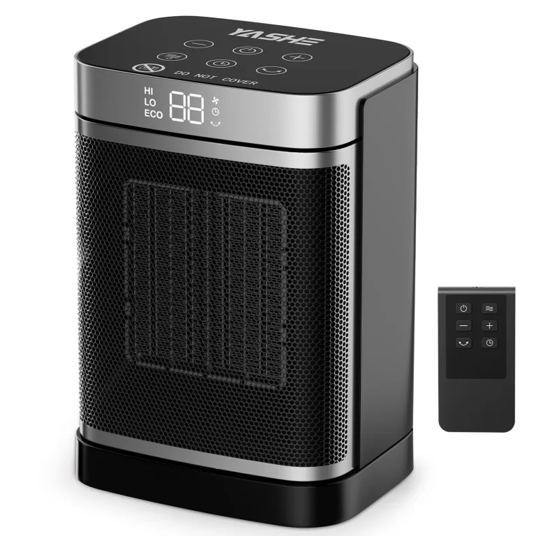 YASHE Heizlüfter Energiesparend 1500W Heizung Elektrisch mit Fernbedienung, Thermostat PTC-Keramik Heizung 70° Oszillierend 24-Std-Timer Überhitzungs-Kippschutz Kindersicherung – Bild 1