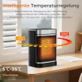 YASHE Heizlüfter Energiesparend 1500W Heizung Elektrisch mit Fernbedienung, Thermostat PTC-Keramik Heizung 70° Oszillierend 24-Std-Timer Überhitzungs-Kippschutz Kindersicherung - Thumbnail 3