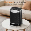 YASHE Heizlüfter Energiesparend 1500W Heizung Elektrisch mit Fernbedienung, Thermostat PTC-Keramik Heizung 70° Oszillierend 24-Std-Timer Überhitzungs-Kippschutz Kindersicherung - Thumbnail 5
