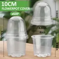 RooTrimmer 60 transparente Pflanztöpfe mit Feuchtigkeitskuppeln, 10,2 cm, Kunststoff-Pflanztöpfe mit Drainagelöchern für Setzlinge, transparenter Samen-Starttopf für Stecklinge, Anzucht - Thumbnail 5