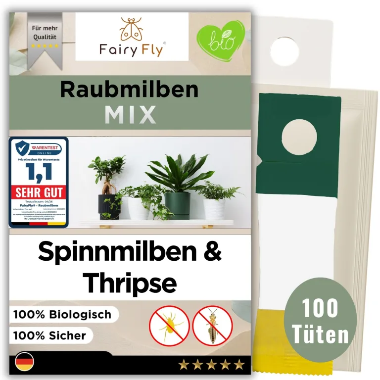 Raubmilben Mix gegen Thripse & Spinnmilben – 6 Tüten (3 x Cucumeris + 3 x Californicus) – Nützlinge für Zimmerpflanzen & Gewächshaus – biologisch & chemiefrei – Bild 7