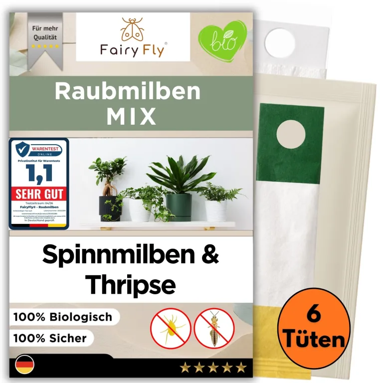 Raubmilben Mix gegen Thripse & Spinnmilben – 20 Tüten (10 x Cucumeris + 10 x Californicus) – Nützlinge für Zimmerpflanzen & Gewächshaus – biologisch & chemiefrei – Bild 7