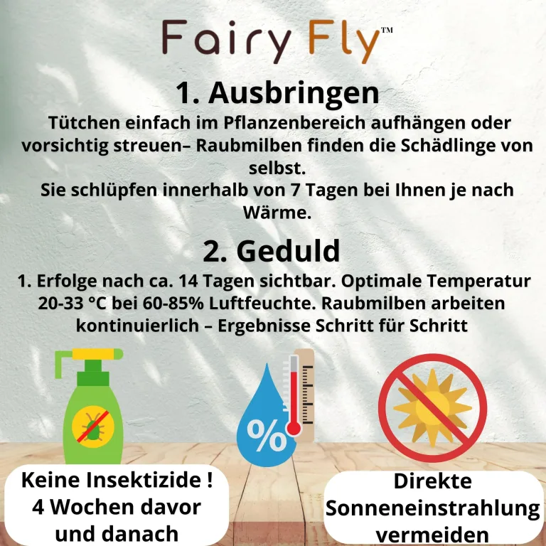 Raubmilben Mix gegen Thripse & Spinnmilben – 50 Tüten (25 x Cucumeris + 25 x Californicus) – Nützlinge für Zimmerpflanzen & Gewächshaus – biologisch & chemiefrei – Bild 6