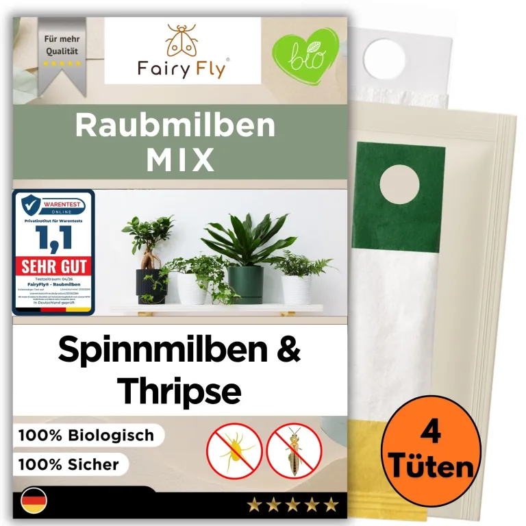 Raubmilben Mix gegen Thripse & Spinnmilben – 50 Tüten (25 x Cucumeris + 25 x Californicus) – Nützlinge für Zimmerpflanzen & Gewächshaus – biologisch & chemiefrei – Bild 9