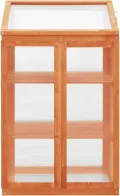 Holz-Gewächshaus: Großes, stabil & langlebig - Schutz vor Kälte, 2 Regale, PC-Platten, Zusammenbau erforderlich Model314848 - Thumbnail 3