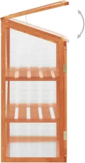Holz-Gewächshaus: Großes, stabil & langlebig - Schutz vor Kälte, 2 Regale, PC-Platten, Zusammenbau erforderlich Model314848 - Thumbnail 4